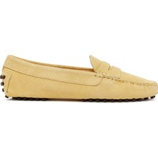 Derimod Kadın Sarı Süet Deri Loafer 26PFD290210