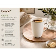 Bonnami Bonna Retro Olive Konik Porselen Kupa 330 cc - Modern Kahve ve Çay Kupası
