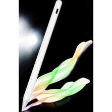 Techugo Dokunmatik Kalem Beyaz Şarjlı Yedek Uçlu Android ve Ios Uyumlu
