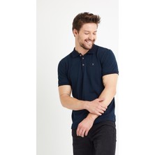 Polo State Erkek Nakışlı Polo Yaka T-shirt  Lacivert