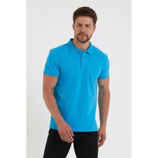 Polo State Erkek Regular Fİt Polo Yaka Nakışlı T-shirt  Mavi