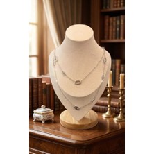 Gmn Collection Hrms Chaine Dancre Motifli Farandole Model Ithal Altın Kaplama Gümüş Renk Uzun Kolye