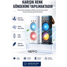Neffo Şarjlı Kumandalı Dönen Işıklı Buz Buharlı Vantilatör Fan Nemlendirici Klima Soğutucu Çift Fanlı