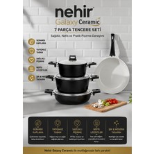 Nehir Galaxy Ceramic Siyah 7 Parça Tencere Seti