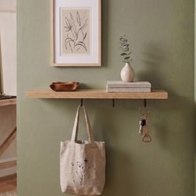 Yurupa Flora 3 Kancalı Askılık Duvar Rafı Terek Mutfak ve Antre Düzenleyici Sepet Fol1-S