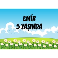 Reysa Tasarım Orman ve Papatyalar Temalı Doğum Günü Afişi - 50X70 cm