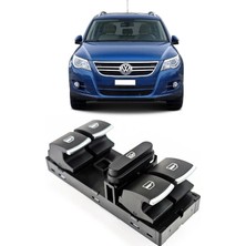 CME PARTS Vw Volkswagen Tiguan 2008-2015 Uyumlu Ön Sol Kapı Dörtlü Cam Açma Düğmesi Krom Detaylı 5K4959857