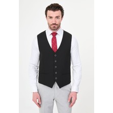 MCR Dokulu Slim Fit Klasik Erkek Yelek
