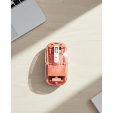 Techugo Bluetooth ve USB Destekli Kablosuz Şeffaf Mouse Sessiz Kullanım