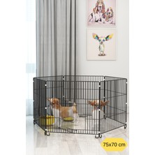 Arspolo 75X70 cm Katlanır Metal Köpek Çiti Evcil Hayvan Oyun Alanı Taşınabilir Kullanım