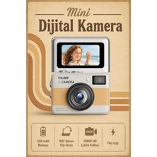 Seyutech Retro Mini Dijital Kamera 1080P Hd 1.47 Inç Flip Ekranlı Flaşlı Selfie Video Vlog Kamerası