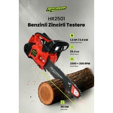 Reschmann R-HR2501 Profesyonel Benzinli Testere - 25.4cc 1.2 Hp Top-Handle Kompakt Dal Budama Motoru Ağır Hizmet Ağaç Kesme Makinesi Benzinli Hızar Bıçkı