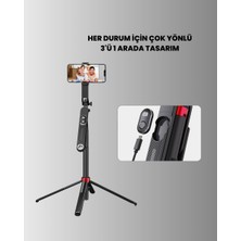 Techugo Dikey ve Yatay Çekim Destekli Selfie Stick Tripod
