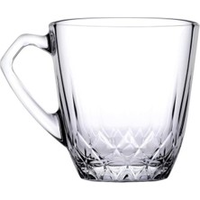 Paşabahçe Mercan Kulplu Bardak 6'lı Beyaz Renkli 160 cc Şık Sunum İçin