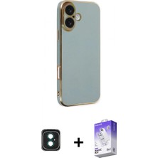 Pileli Store Pilelistore™ iPhone 16 Kılıf Yankı Serisi - Siyah Bilvis 5in1 3D Magic Cam Ekran Koruyucu + Pvd Metal Kamera Lens - Yl