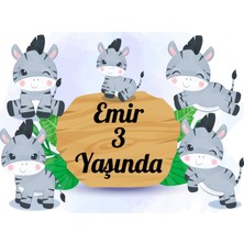 Reysa Tasarım Zebra Temalı Doğum Günü Afişi - 35X50 cm