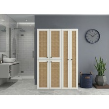Kenz Life Kenzlife Çamaşır-Kurutma Makinesi Dolabı Yaromira Sol Mat Beyaz 180*120*64 Hazeran Kare Kapak Suntalam Gövde
