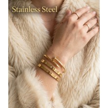 Stainless Steel Gold Renk 3 Adet Çelik Bileklik Set