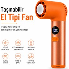 Smayling Soğuk Kompres Özellikli Şarjlı El Vantilatörü, 3000 Mah Bataryalı, Dijital Ekranlı, Type-C Şarjlı Taşınabilir Mini Fan