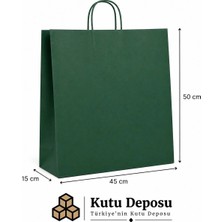 Kutu Deposu 45X50X15 cm Kraft Yeşil Poşet (25 Adet)