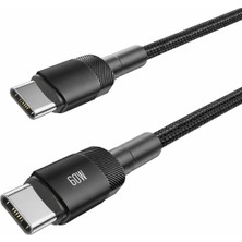 Kens Teknoloji Samsung Note 20 / Ultra ve Bütün Note Seri Uyumlu Type C To Type C Hasır 60W Kopmaz Kablo Premium