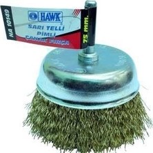 Hawk Sarı Telli Pimli Çanak Fırça Ø 63X0.30 mm - 20 Adet