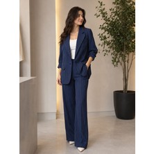 Alina Çizgili Blazer Takım