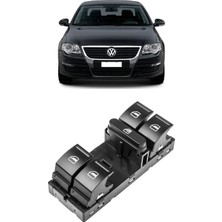 CME PARTS Volkswagen Vw Passat B6 2006-2011 Uyumlu Ön Sol Kapı Dörtlü Cam Açma Düğmesi Siyah 1K4959857