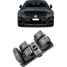 CME PARTS Vw Volkswagen Arteon 2017-2022 Uyumlu Ön Sol Kapı Dörtlü Cam Açma Düğmesi Krom Detaylı 5G0959857C