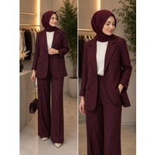 Moda Aden Alina Çizgili Blazer Takım