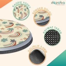 YF Tekstil Ambalaj Baby Kadife Kaymaz Pamuk Tabanlı Yıkanabilir Antibakteriyel Yuvarlak Çocuk Halısı 140X140