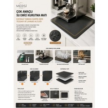 Mersi Shop Çok Amaçlı Su Emici Kurutma Matı | Kaymaz Tabanlı Nappa Deri Tezgah ve Lavabo Altlığı 40X50 cm