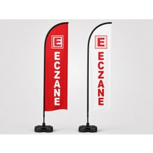 Gel Gel Balon 2 Adet Eczane Yelken Bayrak Seti 75X300 cm Duba Direk Dahil Reklam Tanıtım Bayrağı
