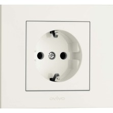 Ovivo Beyaz Elektrik Prizi Çerçeveli Ev & Ofis Uyumlu Modern Tasarım