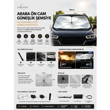 Mersi Shop Araba Ön Cam Güneşlik Şemsiyesi | Katlanabilir Uv Korumalı Oto Güneş Koruyucu 140X75 cm