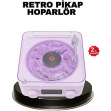 Hace Bazaar Projektör Işıklı Retro Hoparlör Bluetooth Aux USB Hafıza Kartlı 360° Sesli Şarjlı