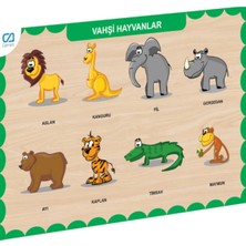 Ca Games CAAHS-3213 Ahşap Vahşi Hayvanlar Bul-Tak – Vahşi Doğayı Keşfet, Eğlenerek Öğren!