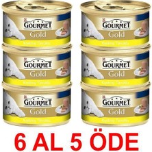 Gourmet Gold Kıyılmış Tavuklu Konserve Kedi Maması 85 Gr Tavuk Lezzeti ile 6 Al 5 Öde