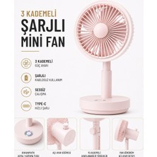 Atlt Atlantis Taşınabilir Mini Fan 3 Kademeli Döner Başlıklı Aşağı Yukarı 15 Kademeli Ayarlanabilir Yükseklik Açı Ayar Düğmeli Mini Fan El Fanı Masaüstü Fan Ev Ofis Vantilatör Pervane