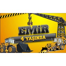 Reysa Tasarım Inşaat ve Iş Makineleri Doğum Günü Afişi - 70X100 cm