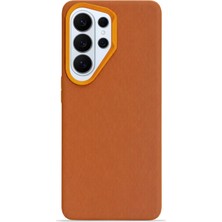 Piyasa Sepeti Aurum Vegan Leather Case Camel Heritage Galaxy S26 Ultra