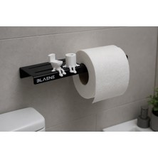 Blaene Mat Siyah 304 Paslanmaz Çelik Slim Tuvalet Kağıtlığı - BTH-013