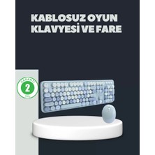 Hace Bazaar Retro Daktilo Stilli Kablosuz Klavye Mouse Seti – Sessiz ve Şık