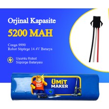 Ümit Maker Conga 9990 Robot Süpürge 5200 Mah Batarya