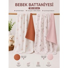 Zümra Baby Çok Amaçlı Çift Taraflı Müslin Örtü & Battaniye 2'li Set %100 Organik Pamuk 80X80 cm