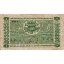 Banknoting Finlandiya 5 Markkaa 1939 Iı. Dünya Savaşı Dönemi. Çok Temiz(-)