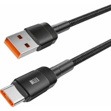 Kens Teknoloji Type C Hasır Kopmaz Şarj Kablosu 100W Hızlı Şarj Destekli Samsung,redmi,android Uyumlu Premium