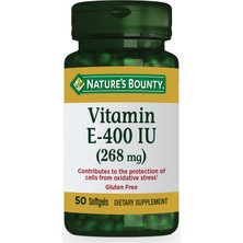 Nature's Bounty Vitamin E-400 Iu 50 Kapsül - Dezenfektan Hediyeli (%72 Alkol)