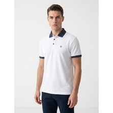 Giyim Dünyası Erkek Polo Yaka Kısa Kol Tshirt Beyaz