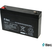 Ttec Plus 6V 7Ah Bakımsız Kuru Akü 150x32x93mm Boyutları ile